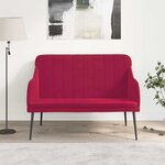 vidaXL Banc Rouge bordeaux 110x76x80 cm Velours