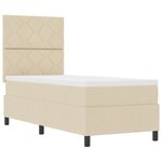 vidaXL Lit à Ressorts avec Matelas Crème 80x200 cm Tissu