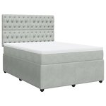 vidaXL Sommier à lattes de lit et matelas Gris clair 160x200cm Velours