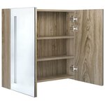 vidaXL Armoire de salle de bain à miroir LED Chêne 62x14x60 cm