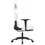 vidaXL Chaise de jeu de massage avec repose-pied Blanc rose Similicuir
