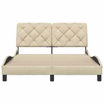 vidaXL Cadre de lit sans matelas crème 140x200 cm tissu