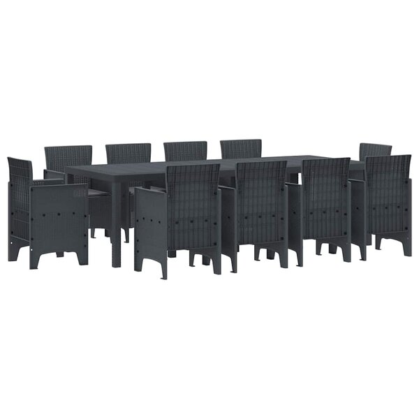 vidaXL Ensemble de salle à manger pour jardin 11 Pièces Anthracite