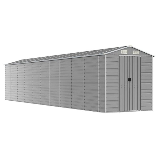 vidaXL Abri de jardin gris clair 191 x 895 x 198 cm en acier galvanisé