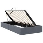 vidaXL Lit de Rangement avec matelas Gris foncé 100 x 190 cm Velours