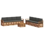 vidaXL Ensemble de canapés d'extérieur 9 pc Naturel et Anthracite