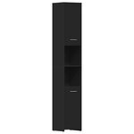 vidaXL Armoire de salle de bain Noir 30x30x183 5 cm Bois d'ingénierie