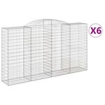 vidaXL Paniers à gabions arqués 6 Pièces 300x50x160/180 cm fer galvanisé