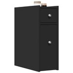 vidaXL Armoire de salle de bain étroite avec roulettes noir