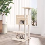 vidaXL Arbre à chat avec griffoirs en sisal Crème 108 5 cm