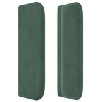 vidaXL Tête de lit avec oreilles Vert foncé 183x16x78/88 cm Velours