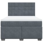 vidaXL Sommier à lattes de lit et matelas Gris foncé 140x200cm Velours
