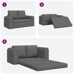 vidaXL Canapé-lit de sol 2-en-1 Gris foncé 148x71x83 cm Tissu