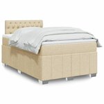 vidaXL Sommier à lattes de lit avec matelas crème 120x190 cm tissu