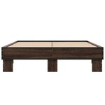 vidaXL Cadre de lit chêne marron 140x190 cm bois d'ingénierie et métal