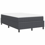 vidaXL Lit box spring avec matelas – gris foncé  120 x 200 cm  tissu en corde