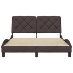 vidaXL Cadre de lit sans matelas marron foncé 140x200 cm tissu