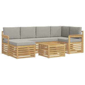 vidaXL Ensemble de canapés d'extérieur 7 pc Blanc et gris clair