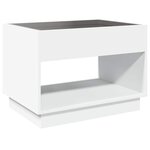 vidaXL Table basse avec LED infini blanc 70x50x50 cm