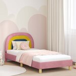 vidaXL Cadre de lit pour enfants avec tête de lit Rose 80 x 200 cm