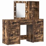 vidaXL Table de Toilette avec tiroir 3 Pièces Marron Bois d'ingénierie
