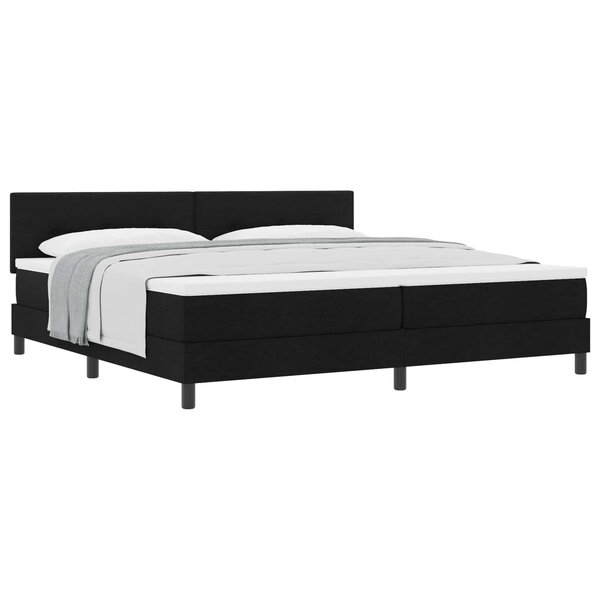 vidaXL Lit à ressorts avec matelas Noir 200 x 200 cm tissu