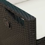 vidaXL Banc de jardin avec oreiller Noir et Crème 105 x 60 x 112 cm
