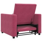 vidaXL Canapé Lit Simple Rouge bordeaux 90 x 165 x 87 cm Velours