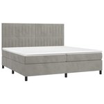 vidaXL Sommier à lattes de lit matelas et LED Gris clair 200x200 cm