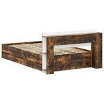 vidaXL Cadre de lit avec rangement Chêne fumé 120 x 190 cm