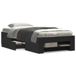 vidaXL Cadre de lit sans matelas noir 90x200 cm bois d'ingénierie