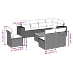 vidaXL Salon de jardin 9 Pièces avec coussins noir résine tressée