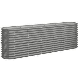 vidaXL Lit surélevé de jardin Acier galvanisé 224x40x68 cm gris