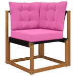 vidaXL Coussin de canapé d'extérieur 3 Pièces Rose Polyester