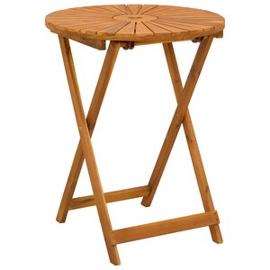 vidaXL Table de jardin pliante Naturel Ø60 x 75 cm
