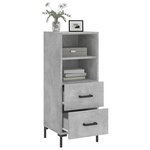 vidaXL Buffet Gris béton 34 5x34x90 cm Bois d'ingénierie