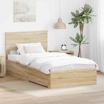 vidaXL Cadre de lit Chêne Sonoma 100 x 200 cm Bois d'ingénierie