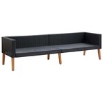 vidaXL Canapé de jardin à 3 places avec coussins Résine tressée Noir