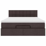 vidaXL Lit ottoman avec matelas marron foncé 140x190 cm tissu
