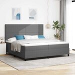 vidaXL Lit à ressort LED Gris clair et blanc 200 x 200 cm
