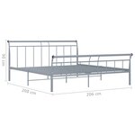 vidaXL Cadre de lit Gris Métal 200x200 cm
