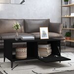 vidaXL Table basse noir 90x50x40 cm bois d'ingénierie