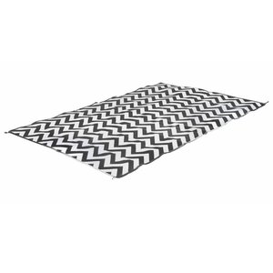 Bo-Camp Tapis d'extérieur Chill mat Wave 2x1 8 m M noir et blanc