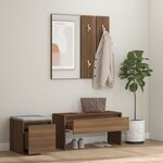 vidaXL Ensemble de meubles de couloir Chêne marron Bois d'ingénierie