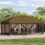 vidaXL Gazebo avec murs latéraux 6 x 3 m Taupe Polyester et Acier 190