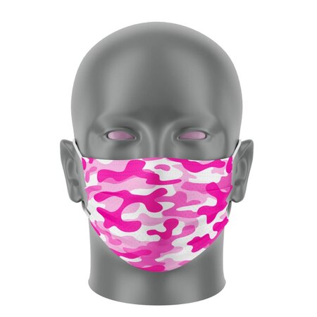 Masque Bandeau - Camouflage Rose- Taille L - Masque tissu lavable 50 fois