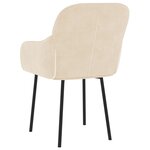 vidaXL Chaises à manger lot de 2 Crème Velours