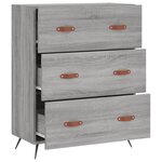 vidaXL Commode sonoma gris 69 5 x 34 x 90 cm bois d'ingénierie