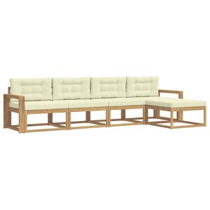 vidaXL Ensemble de canapés d'extérieur 4 pc Blanc et crème Polyester