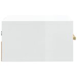 vidaXL Table de chevet murale blanc brillant 35x35x20 cm
